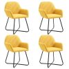 Dining Chairs 4 pcs Yellow Fabric