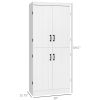 70" Kitchen Pantry, Tall Freestanding Storage Cabinet, 6-tier Shelving with 2 Adjustable Shelves and 4 Doors for Dining Room, White