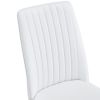 Modern Dining Chairs Set of 6, Side Dining Room/Kitchen Chairs, Faux Leather Upholstered Seat and Metal Legs Side Chairs, White